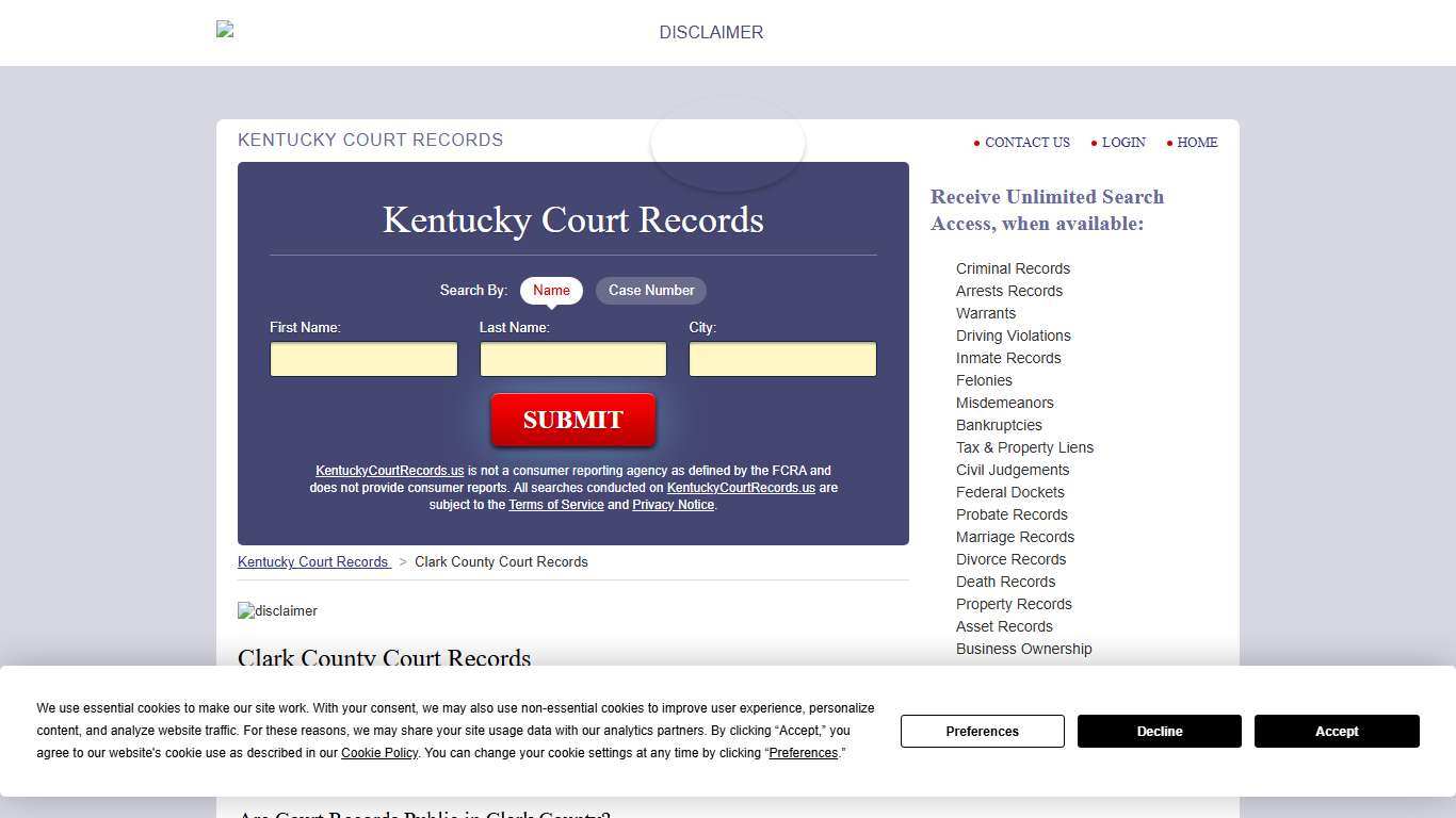 Clark County Court Records | KentuckyCourtRecords.us